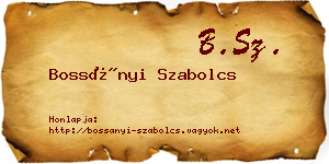 Bossányi Szabolcs névjegykártya